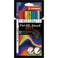 Sets de feutres STABILO® Pen 68 brush ARTY, 12 feutres, Set