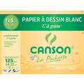 CANSON® papier à dessin blanc C à grain, 24 cm x 32 cm, Paquet de 12 pièces, satiné, 125 g/m²