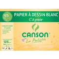 CANSON® papier à dessin blanc C à grain, 21 cm x 29,7 cm, Paquet de 12 pièces, satiné, 125 g/m²