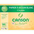 CANSON® papier à dessin blanc C à grain, 24 cm x 32 cm, Paquet de 12 pièces, satiné, 180 g/m²