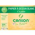 CANSON® papier à dessin blanc C à grain, 21 cm x 29,7 cm, Paquet de 12 pièces, satiné, 224 g/m²