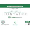 Clairefontaine FONTAINE Aquarellpapier Grobkorn, 23 cm x 31 cm, 20 Blatt, 300 g/m², Block (vierseitig geleimt)