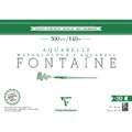 Clairefontaine FONTAINE Aquarellpapier Grobkorn, 26 cm x 36 cm, 20 Blatt, 300 g/m², Block (vierseitig geleimt)