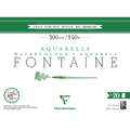Clairefontaine FONTAINE Aquarellpapier Grobkorn, 31 cm x 41 cm, 20 Blatt, 300 g/m², Block (vierseitig geleimt)