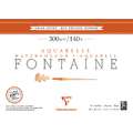 Clairefontaine Aquarellpapier FONTAINE 300 g/qm, 300 g/m², 20 Blatt, 26 cm x 36 cm, 1 Stück, Block (vierseitig geleimt)