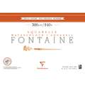 Clairefontaine Aquarellpapier FONTAINE 300 g/qm, 300 g/m², 20 Blatt, 36 cm x 51 cm, 1 Stück, Block (vierseitig geleimt)