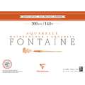 Clairefontaine Aquarellpapier FONTAINE 300 g/qm, 300 g/qm, 12 Blatt, 30 cm x 40 cm, 1 Stück, Block (einseitig geleimt)