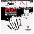 Clairefontaine Paint ON Mix Media MIX9-Block, 29,7 cm x 29,7 cm, 250 g/m², 1-seitig geleimter Block mit 27 Blatt (3 x 9 Papiersorten)
