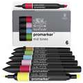 Set de 6 Marqueurs ProMarker™ WINSOR & NEWTON, Nuances moyennes, Set