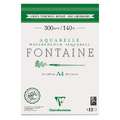 Clairefontaine FONTAINE Aquarellpapier Grobkorn, 21 cm x 29,7 cm, DIN A4, 12 Blatt, 300 g/m², Block (einseitig geleimt)