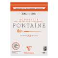 Clairefontaine Aquarellpapier FONTAINE 300 g/qm, 300 g/m², 12 Blatt, 21 cm x 29,7 cm, DIN A4, Block (einseitig geleimt)