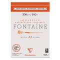 Clairefontaine Aquarellpapier FONTAINE 300 g/qm, 300 g/m², 12 Blatt, 29,7 cm x 42 cm, DIN A3, Block (einseitig geleimt)