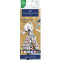 FABER-CASTELL Goldfaber Sketch Marker, 6er-Sets, Fashion, 6er-Set, metallgefasste Spitze|Pinselspitze