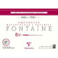 Clairefontaine Aquarellpapier FONTAINE 640 g/qm, 640 g/m², 10 Blatt, 26 cm x 36 cm, fein, Block (vierseitig geleimt)