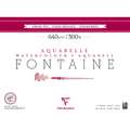 Clairefontaine Aquarellpapier FONTAINE 640 g/qm, 640 g/m², 10 Blatt, 36 cm x 48 cm, fein, Block (vierseitig geleimt)
