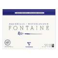 Clairefontaine FONTAINE Aquarellblock halbsatiniert, 30 cm x 40 cm, 300 g/m², satiniert, Block (4-seitig geleimt) mit 25 Blatt
