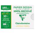 Pochette dessin à grain recyclé Clairefontaine, 29,7 cm x 42 cm, DIN A3, Paquet de 10 pièces, 180 g/m²