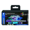 Set de 6 feutres pinceau 371 STAEDTLER®, Blues & Violets, Set, pointe pinceau