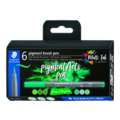 Set de 6 feutres pinceau 371 STAEDTLER®, Greens & Turquoises, Set, pointe pinceau