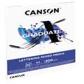 Bloc de papier lettering techniques mixtes CANSON® Graduate, 21 cm x 29,7 cm, DIN A4, structuré, 200 g/m², Bloc collé 1 côté