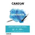Bloc pour aquarelle CANSON® Graduate, 14,8 cm x 21 cm, DIN A5, fin, 250 g/m², Bloc collé 1 côté