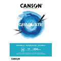 Bloc pour aquarelle CANSON® Graduate, 21 cm x 29,7 cm, DIN A4, fin, 250 g/m², Bloc collé 1 côté