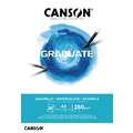 CANSON® Graduate Aquarelle Block, 29,7 cm x 42 cm, DIN A3, fein, 250 g/m², Block (einseitig geleimt)