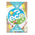 Bloc papier couleur recyclé Clairefontaine, 21 cm x 29,7 cm, DIN A4, 210 g/m², Bloc collé 1 côté 20 feuilles