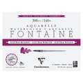 Papier aquarelle Fontaine Extra-Blanc grain fin Clairefontaine, 20 cm x 15 cm, 300 g/m², fin, Bloc collé 4 côtés