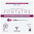 Papier aquarelle Fontaine Extra-Blanc grain fin Clairefontaine, 20 cm x 20 cm, 300 g/m², fin, Bloc collé 4 côtés