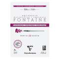 Papier aquarelle Fontaine Extra-Blanc grain fin Clairefontaine, 21 cm x 29,7 cm, 300 g/m², fin, Bloc collé 2 côtés