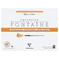 Papier aquarelle Fontaine Extra-Blanc grain satiné Clairefontaine, 61 cm x 46 cm, 300 g/m², satiné, Bloc collé 4 côtés
