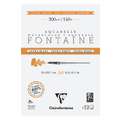 Papier aquarelle Fontaine Extra-Blanc grain satiné Clairefontaine, 21 cm x 29,7 cm, 300 g/m², satiné, Bloc collé 2 côtés