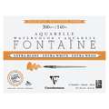 Papier aquarelle Fontaine Extra-Blanc grain satiné Clairefontaine, 20 cm x 15 cm, 300 g/m², satiné, Bloc collé 4 côtés