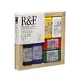 R&F HANDMADE Enkaustik Farben 6er-Sets, inkl. Ampersand Enkaustikbord™, Opake Farben, Set