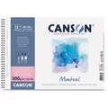 CANSON® Montval® Aquarellkarton, satiniert, 24 cm x 32 cm, 300 g/m², satiniert, Spiralgebundener Block mit 12 Blatt