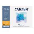 CANSON® Montval® Aquarellkarton, 300 g/m² Feinkorn, 21 cm x 29,7 cm, DIN A4, 300 g/m², fein, Block mit 12 Blatt, an der kurzen Seite geleimt