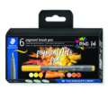 Set de 6 feutres pinceau 371 STAEDTLER®, Jaune et orange, Set, pointe pinceau