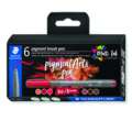 STAEDTLER® pigment brush 6er-Set, Themen-Sets, Reds & Browns, Set, Pinselspitze