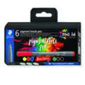 Set de 6 feutres pinceau 371 STAEDTLER®, Couleurs basiques, Set, pointe pinceau