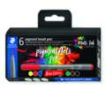 Sets de 6 feutres pinceau STAEDTLER®, Couleurs basiques, Set, pointe pinceau