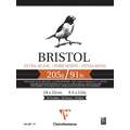 Bristol CLAIREFONTAINE, 24 cm x 32 cm, lisse, 205 g/m², Bloc collé 1 côté