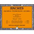 Bloc de papier aquarelle ARCHES®, 46 cm x 61 cm (12P), 300 g/m², Bloc collé 4 côtés, Bloc de 20 feuilles, torchon