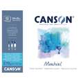 CANSON® Montval® Aquarellkarton „TORCHON“, 270 g/m², 24 cm x 32 cm, 270 g/m², grob, Block mit 12 Blatt, an der kurzen Seite geleimt
