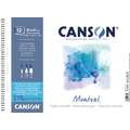 CANSON® Papier Aquarelle Montval bloc grain torchon, 270 g/m², 32 cm x 41 cm, 270 g/m², torchon, Bloc à spirales de 12 feuilles, lié au côté court
