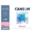 CANSON® Montval® Aquarellkarton, satiniert, 29,7 cm x 42 cm, DIN A3, 300 g/m², satiniert, 1-seitig geleimter Block mit 12 Blatt