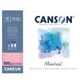 CANSON® Montval® Aquarellkarton, satiniert, 24 cm x 32 cm, 300 g/m², satiniert, 1-seitig geleimter Block mit 12 Blatt