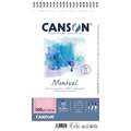 CANSON® Montval® Aquarellkarton, satiniert, 16 cm x 28,4 cm, 300 g/m², satiniert, Spiralgebundener Block mit 12 Blatt