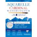 Clairefontaine Aquarellblock CARDINAL, 14,8 cm x 21 cm, DIN A5, 300 g/m², grob|fein, Block (einseitig geleimt)
