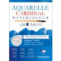 Clairefontaine Aquarellblock CARDINAL, 21 cm x 29,7 cm, DIN A4, 300 g/m², grob|fein, Block (einseitig geleimt)